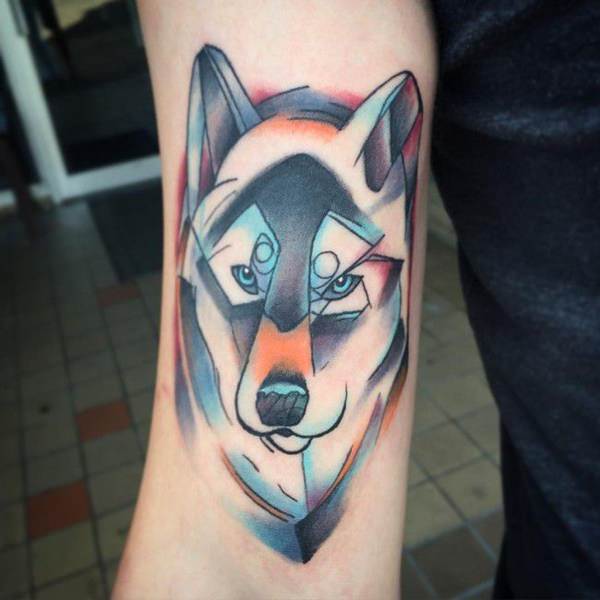 Meaningfull wolf tattoo design, idea 97