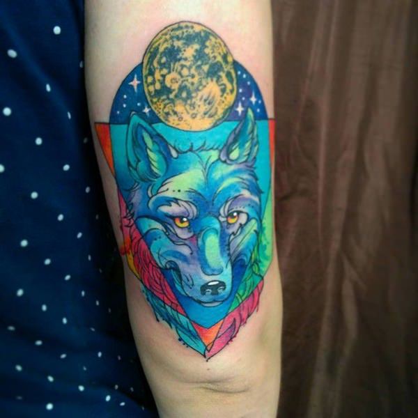 Meaningfull wolf tattoo design, idea 98