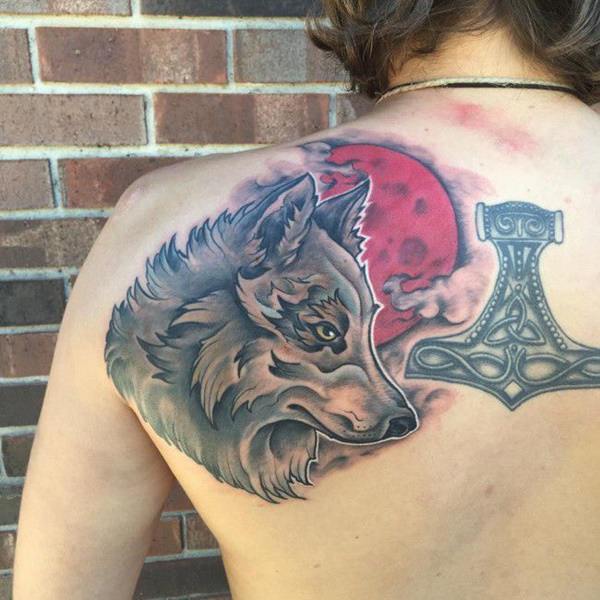 Meaningfull wolf tattoo design, idea 60