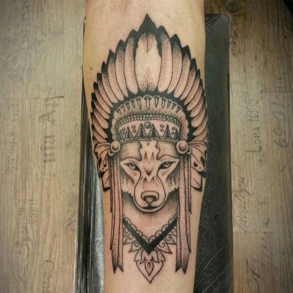 Meaningfull wolf tattoo design, idea 67