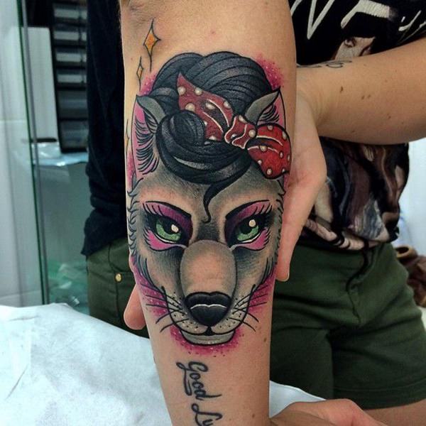 Meaningfull wolf tattoo design, idea 71