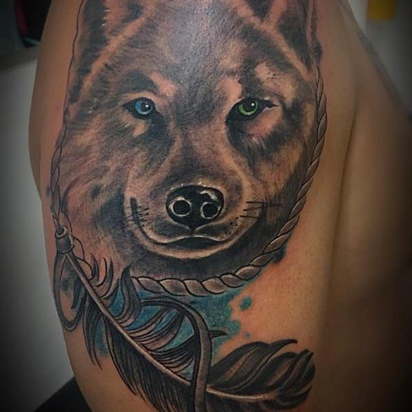 Meaningfull wolf tattoo design, idea 74