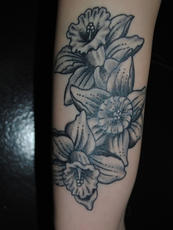 Daffodil tattoo design, idea 15
