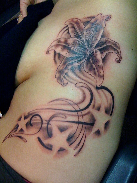 Tiger lily tattoos design, idea 7