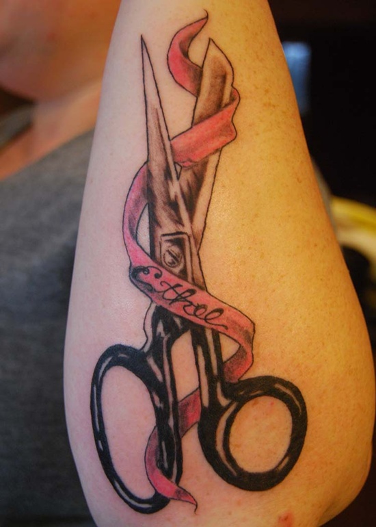 Ribbon tattoos design, idea 12