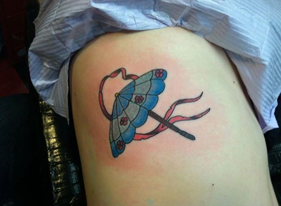 Umbrella tattoo design, idea 14