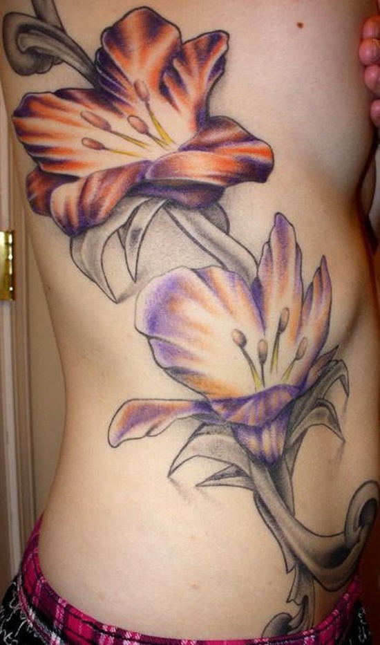 Tiger lily tattoos design, idea 13
