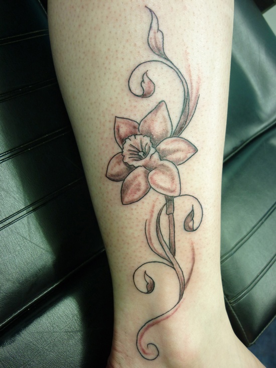 Daffodil tattoo design, idea 5