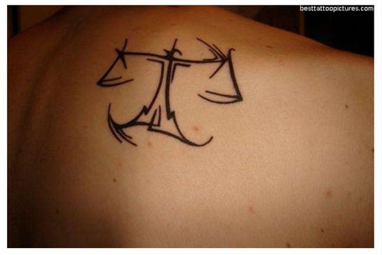 Libra sign tattoo design, idea 13