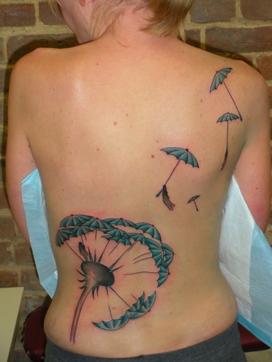 Umbrella tattoo design, idea 15