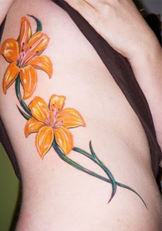 Tiger lily tattoos design, idea 14