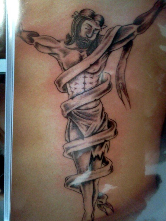 Crucifix tattoo design, idea 12