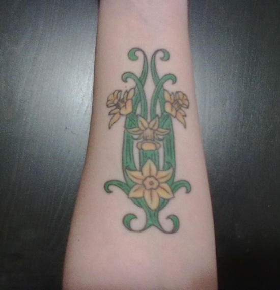 Daffodil tattoo design, idea 17