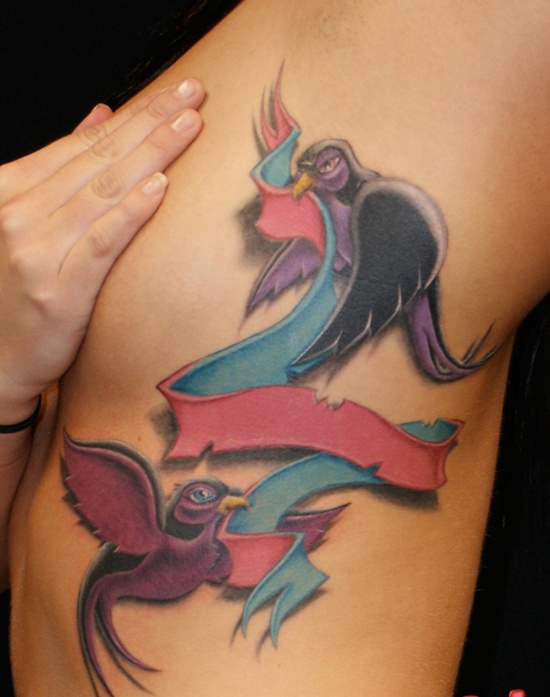 Ribbon tattoos design, idea 15