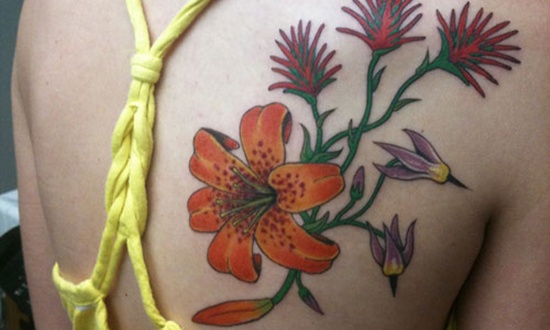Tiger lily tattoos design, idea 15