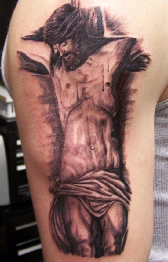 Crucifix tattoo design, idea 13