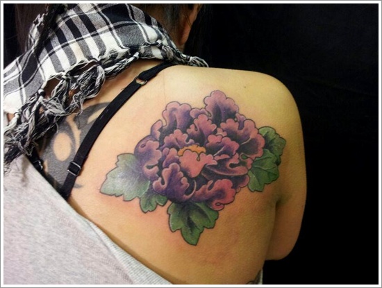 Peony tattoo design, idea 6