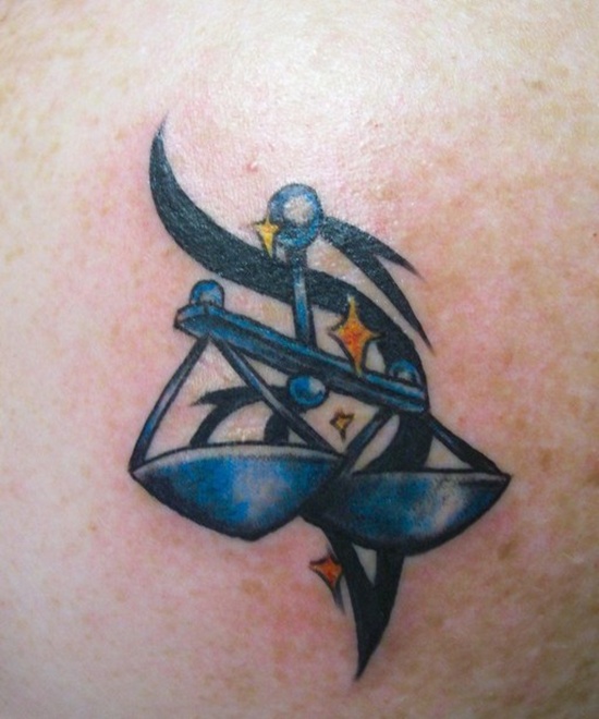Libra sign tattoo design, idea 15