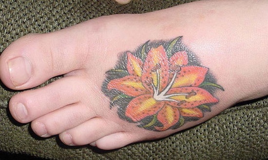 Tiger lily tattoos design, idea 4
