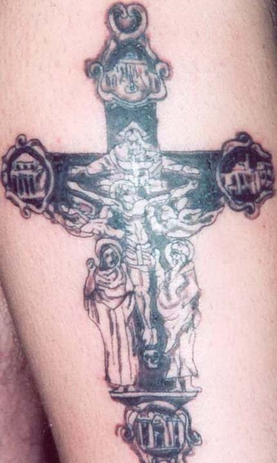 Crucifix tattoo design, idea 14