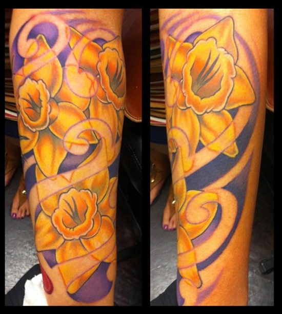 Daffodil tattoo design, idea 18
