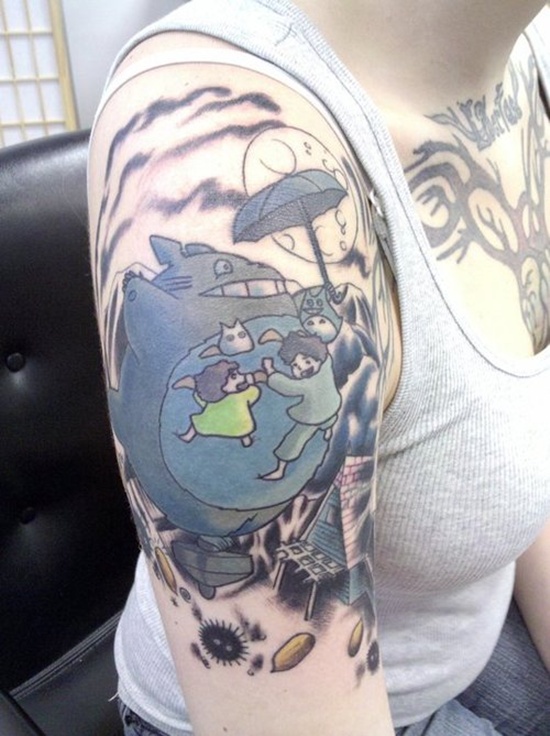 Umbrella tattoo design, idea 17