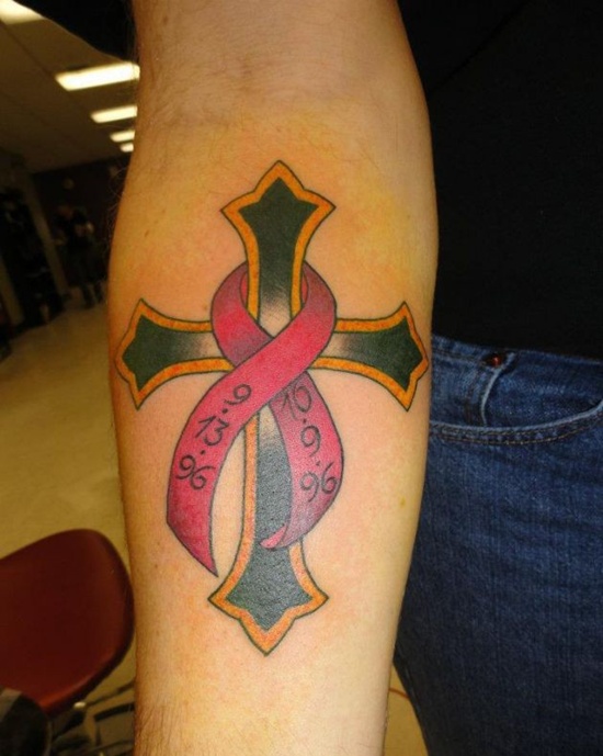 Ribbon tattoos design, idea 4
