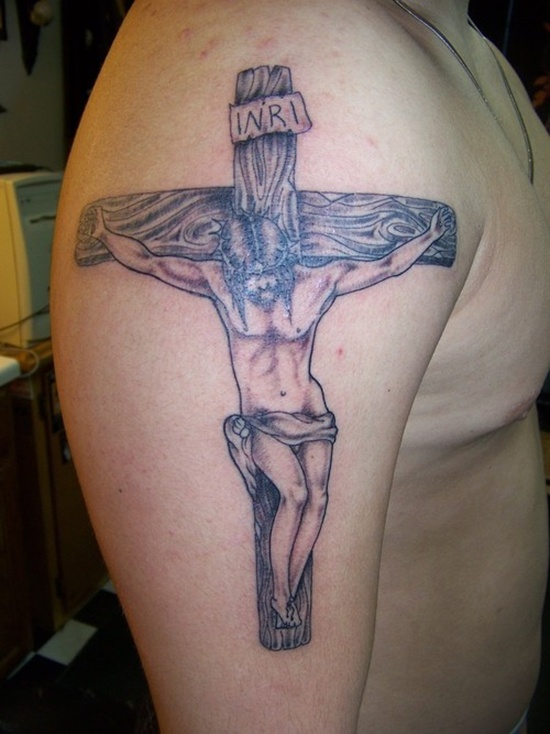 Crucifix tattoo design, idea 15