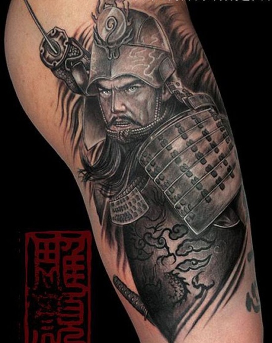 Samurai tattoo design, idea 2