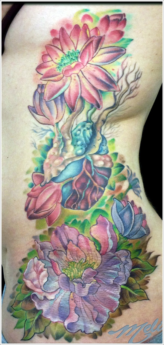 Peony tattoo design, idea 11