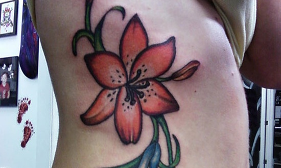 Tiger lily tattoos design, idea 17