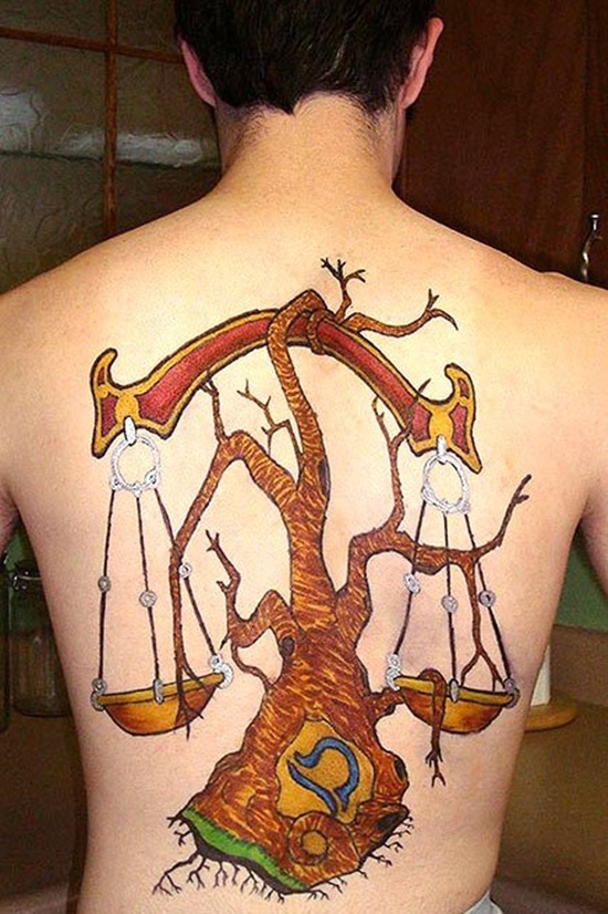 Libra sign tattoo design, idea 18