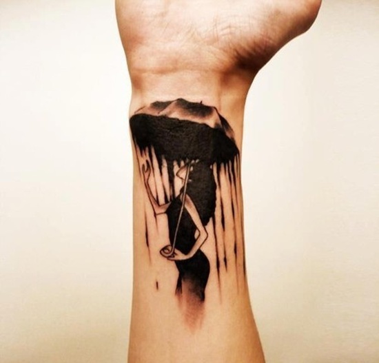 Umbrella tattoo design, idea 2