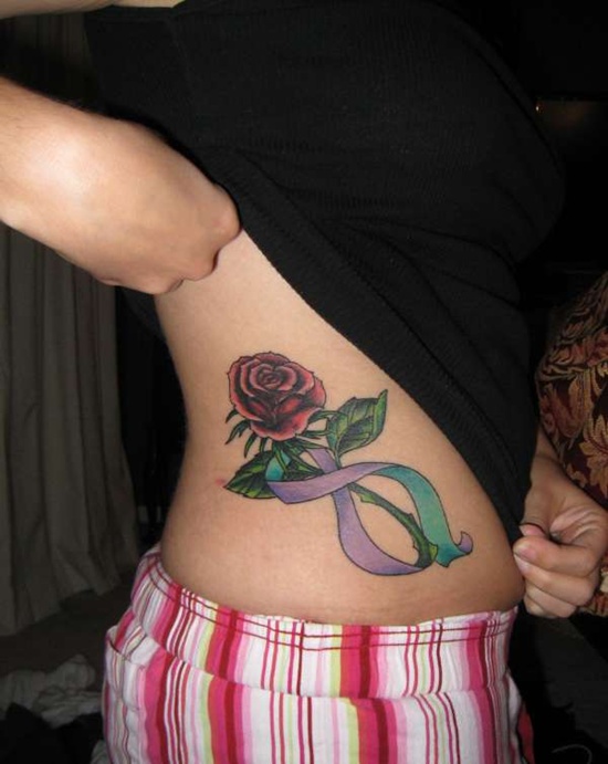Ribbon tattoos design, idea 18