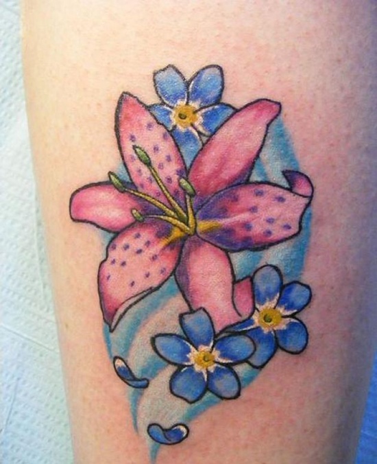 Tiger lily tattoos design, idea 8