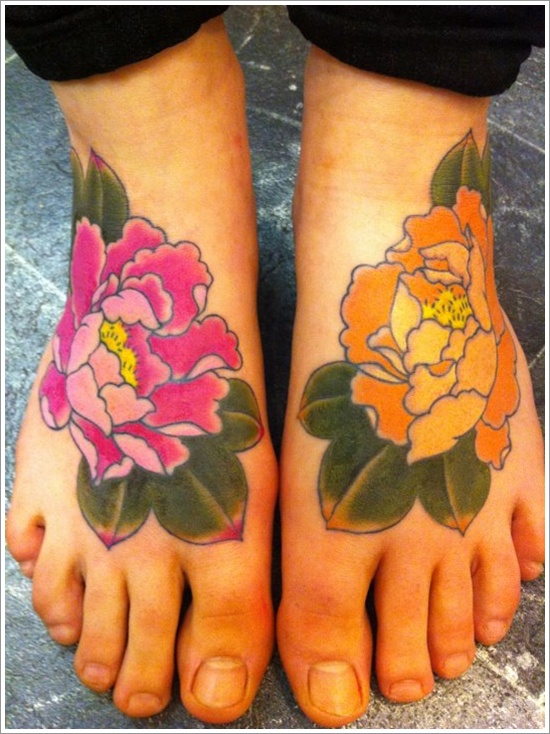 Peony tattoo design, idea 12