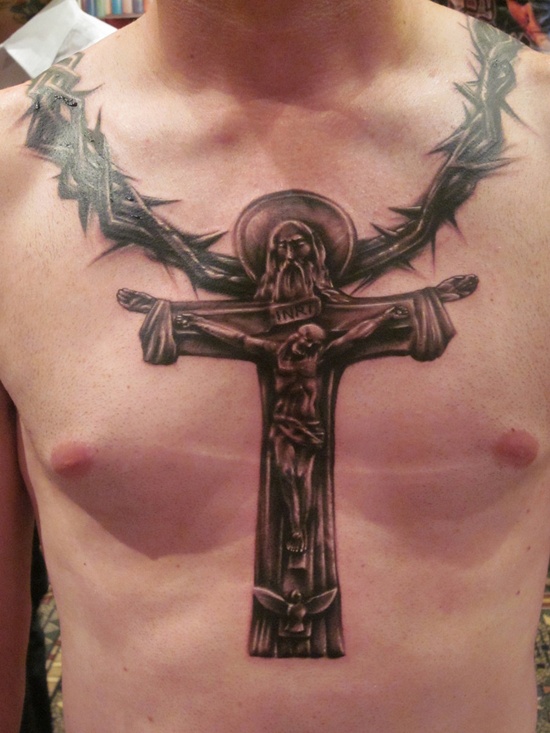 Crucifix tattoo design, idea 2