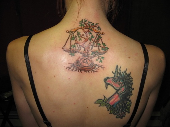 Libra sign tattoo design, idea 19