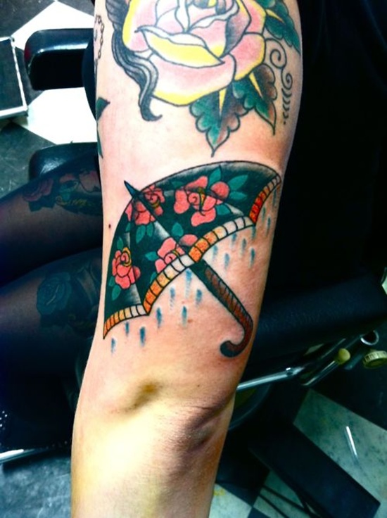 Umbrella tattoo design, idea 19