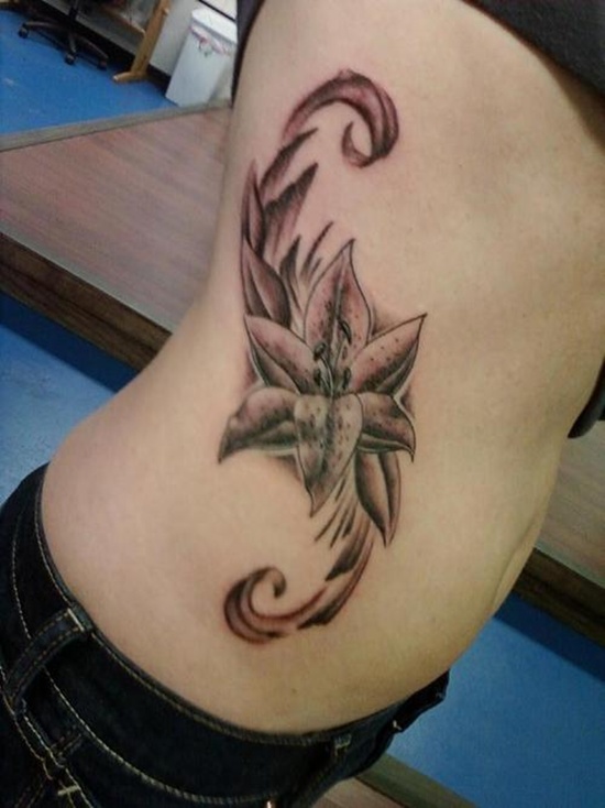 Tiger lily tattoos design, idea 18
