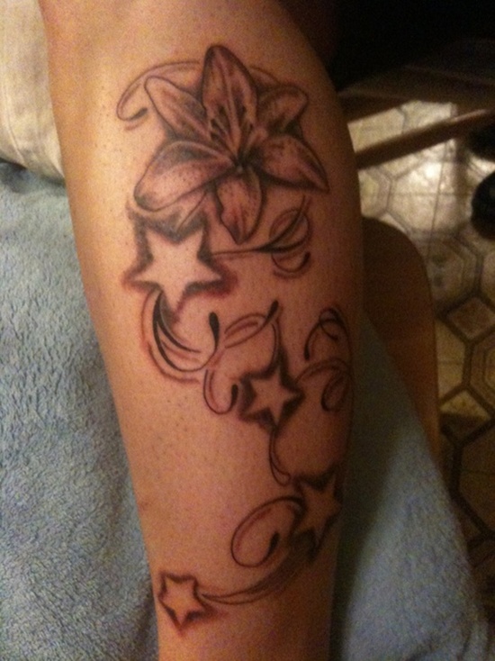 Tiger lily tattoos design, idea 19