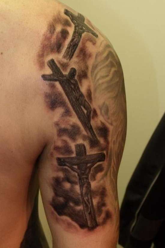 Crucifix tattoo design, idea 18