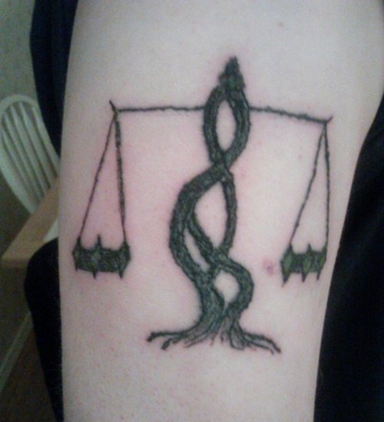 Libra sign tattoo design, idea 21