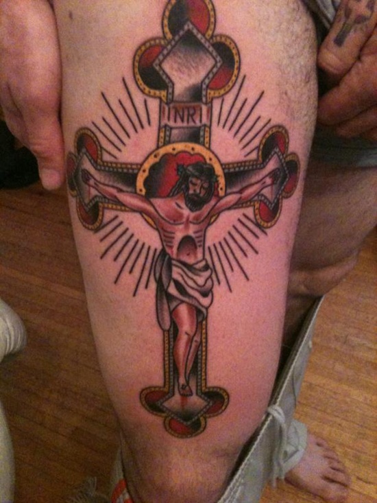 Crucifix tattoo design, idea 19