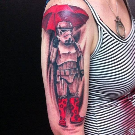 Umbrella tattoo design, idea 22