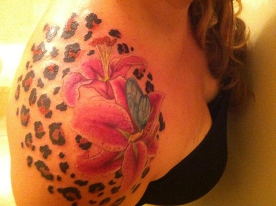 Tiger lily tattoos design, idea 3