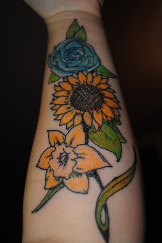 Daffodil tattoo design, idea 2