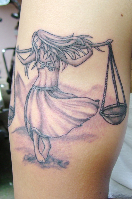 Libra sign tattoo design, idea 3