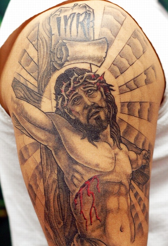 Crucifix tattoo design, idea 21