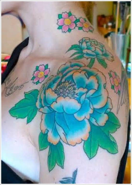 Peony tattoo design, idea 16